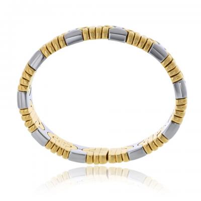  Bvlgari Bulgari Bvlgari Parentesi 18K Yellow Gold Hematite Bangle Bracelet
