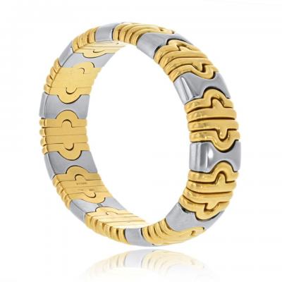  Bvlgari Bulgari Bvlgari Parentesi 18K Yellow Gold Hematite Bangle Bracelet