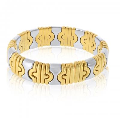  Bvlgari Bulgari Bvlgari Parentesi 18K Yellow Gold Hematite Bangle Bracelet