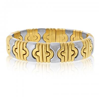  Bvlgari Bulgari Bvlgari Parentesi 18K Yellow Gold Hematite Bangle Bracelet