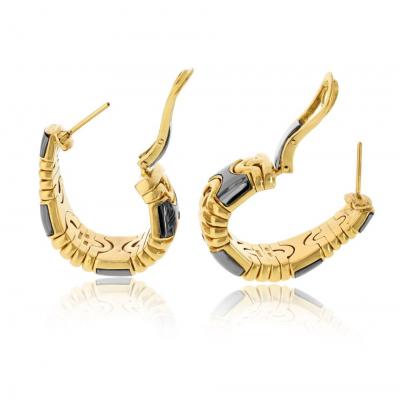  Bvlgari Bulgari Bvlgari Parentesi 18K Yellow Gold Hoop Earrings