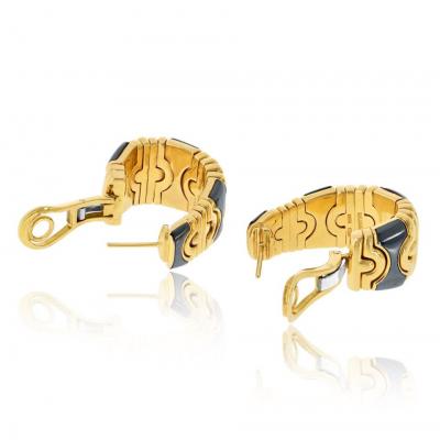  Bvlgari Bulgari Bvlgari Parentesi 18K Yellow Gold Hoop Earrings