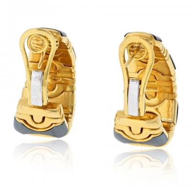  Bvlgari Bulgari Bvlgari Parentesi 18K Yellow Gold Hoop Earrings