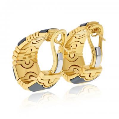  Bvlgari Bulgari Bvlgari Parentesi 18K Yellow Gold Hoop Earrings