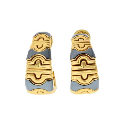  Bvlgari Bulgari Bvlgari Parentesi 18K Yellow Gold Hoop Earrings