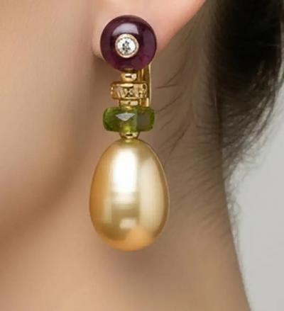  Bvlgari Bulgari Bvlgari Peridot Amethyst and Diamond Mediterranean Eden Drop Earrings