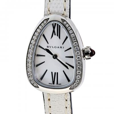  Bvlgari Bulgari Bvlgari Serpenti Stainless Steel Quartz White Dial Diamond Ladies Watch
