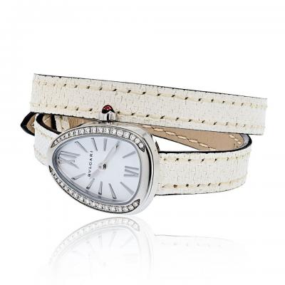  Bvlgari Bulgari Bvlgari Serpenti Stainless Steel Quartz White Dial Diamond Ladies Watch