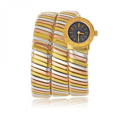  Bvlgari Bulgari Bvlgari Tubogas 18K Tri Color BB 19 1 T Serpenti Watch