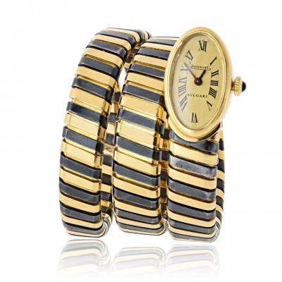  Bvlgari Bulgari Serpenti 18K YG Blackened Steel Circa 1965 Jaeger LeCoultre Manual Watch