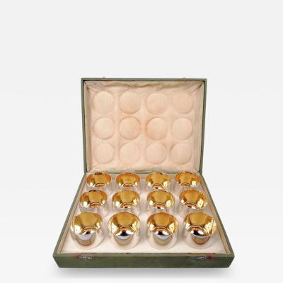  Bvlgari Bulgari Set of 12 Bulgari Sterling Silver Jefferson Cups in Case