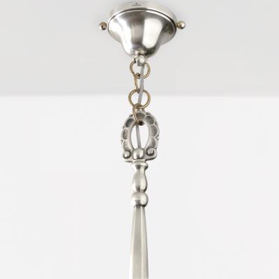  C G Hallberg ELIS BERGH 3 ARM SILVER PLATED CHANDELIER FOR C G HALLBERG SWEDEN