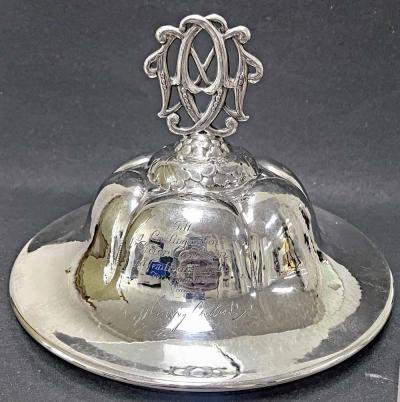  C G Hallberg Grapes Crested Birds Amazing Art Deco Sterling Silver Champagne Urn Sweden