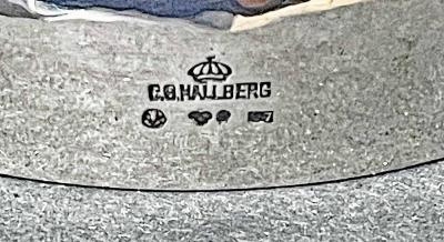  C G Hallberg Grapes Crested Birds Amazing Art Deco Sterling Silver Champagne Urn Sweden