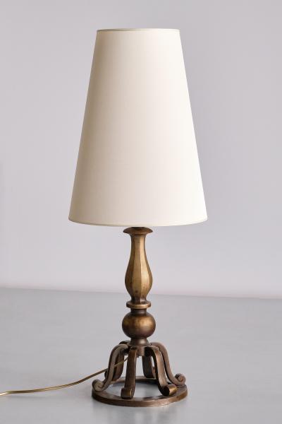  C G Hallberg Swedish Grace Brass Table Lamp by C G Hallberg Sweden Early 1930s