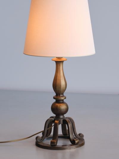  C G Hallberg Swedish Grace Brass Table Lamp by C G Hallberg Sweden Early 1930s