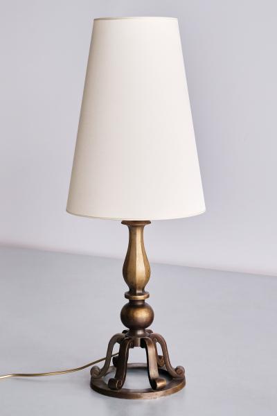  C G Hallberg Swedish Grace Brass Table Lamp by C G Hallberg Sweden Early 1930s