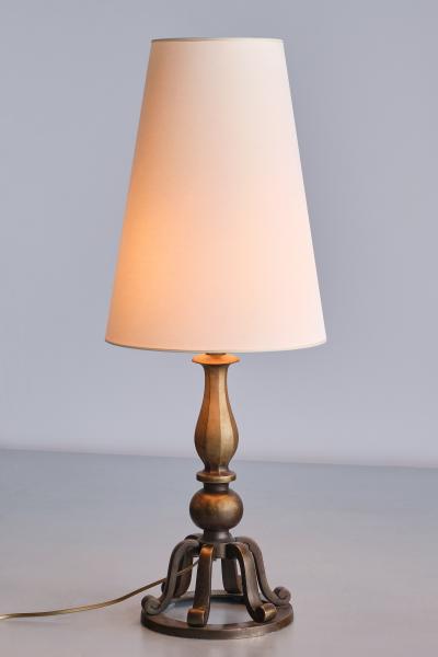  C G Hallberg Swedish Grace Brass Table Lamp by C G Hallberg Sweden Early 1930s