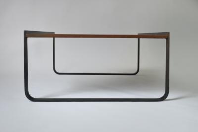  C J Peters Bronze and Wood Low Table