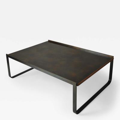  C J Peters Bronze and Wood Low Table
