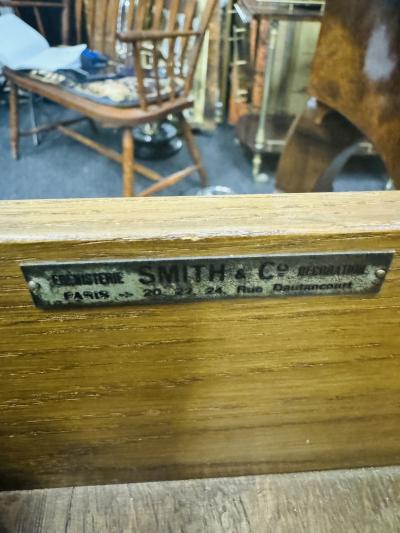  C Smith Son FRENCH ART NOUVEAU SIX CABRIOLE LEG CARVED WOOD AND MARBLE CONSOLE