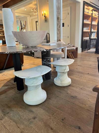  CHRISTOPHE DELCOURT CHRISTOPHE DELCOURT ROI STOOL IN CALACATTA