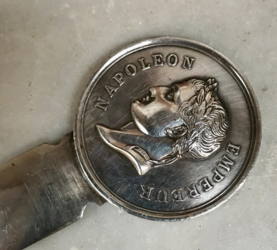  CHRISTOPHE DELCOURT Rare Christofle Letter Opener with Napoleon France 20th Century