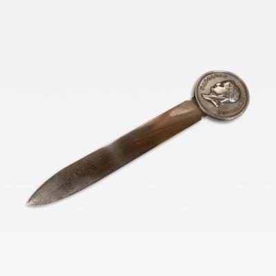  CHRISTOPHE DELCOURT Rare Christofle Letter Opener with Napoleon France 20th Century