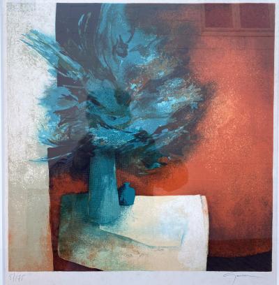  CLAUDE GAVEAU Teal Bouquet 