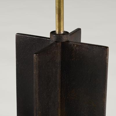  COMTE Pair of Jean Michel Frank Croisillon iron Lamps by Comte Argentina c 1935