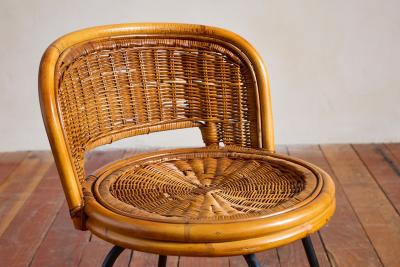  Calif Asia Wicker Swivel Stool Chairs by Calif Asia