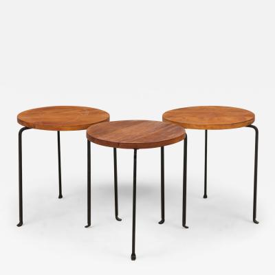  California Design Group Set of 3 California Design Wrought Iron Birch Stacking Stools