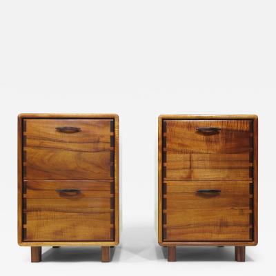  California Studio Pair of California Studio Craft Koa Filing Cabinets