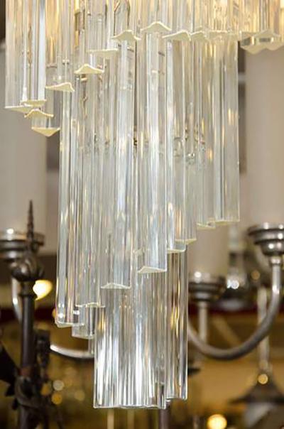  Camer Glass Dramatic Five Tier Murano Glass Chandelier by Camer