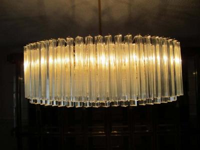  Camer Glass Large Oval Venini Camer Tiered Triedri Murano Chandelier