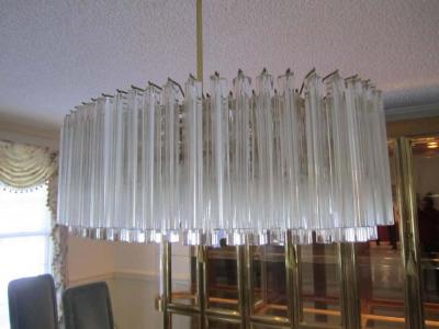  Camer Glass Large Oval Venini Camer Tiered Triedri Murano Chandelier