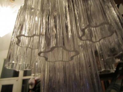 Camer Glass Lovely Petite Signed Camer Italian Murano Tronchi Tube Chandelier