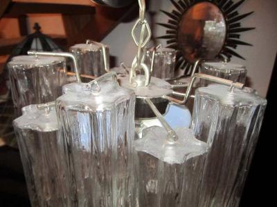  Camer Glass Lovely Petite Signed Camer Italian Murano Tronchi Tube Chandelier