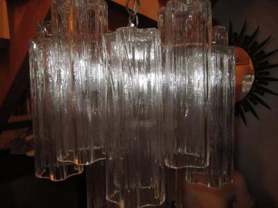  Camer Glass Lovely Petite Signed Camer Italian Murano Tronchi Tube Chandelier