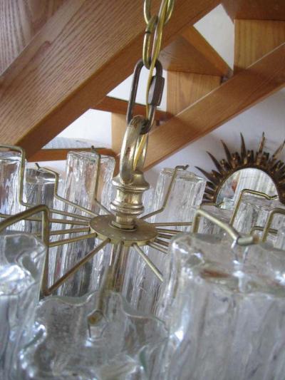  Camer Glass Monumental 6 Foot Camer Venini Glass Tronchi Tube Chandelier Mid century Modern
