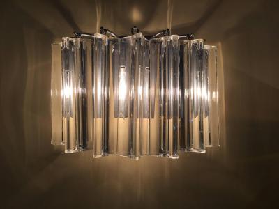  Camer Glass Pair of One Tier Rounded Design Sconces
