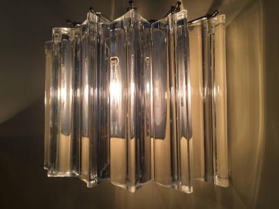  Camer Glass Pair of One Tier Rounded Design Sconces