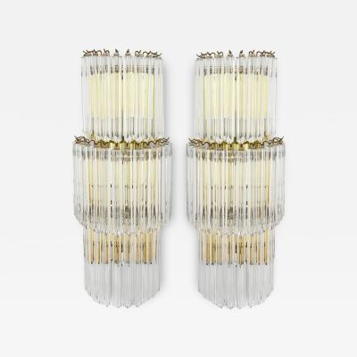  Camer Glass Pair of mid century Murano glass wall lights by Camer