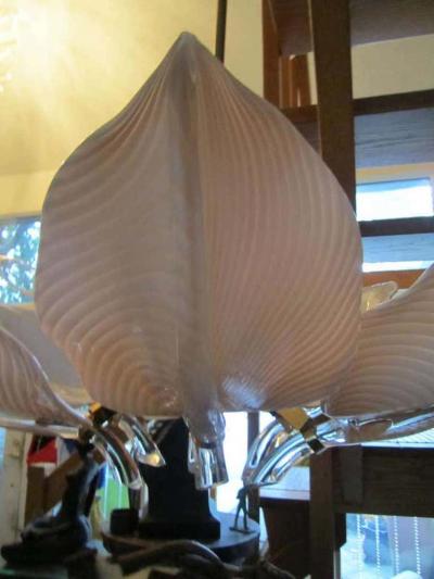  Camer Glass Stunning Pink Camer Glass Lily Chandelier Hollywood Regency