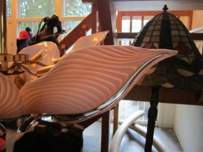  Camer Glass Stunning Pink Camer Glass Lily Chandelier Hollywood Regency