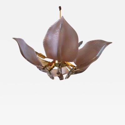  Camer Glass Stunning Pink Camer Glass Lily Chandelier Hollywood Regency