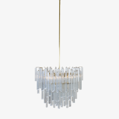  Camer Glass Tiered Oval Prism Chandelier by Camer Glass