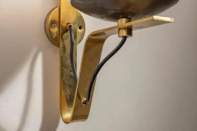  Candle Milan Sergio Asti pair of Model B464 glass brass wall lights by Candle Italy 1960s