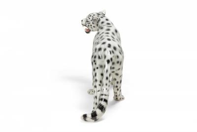  Capodimonte Italian Glazed Porcelain Striding Snow Leopard manner of Capodimonte 