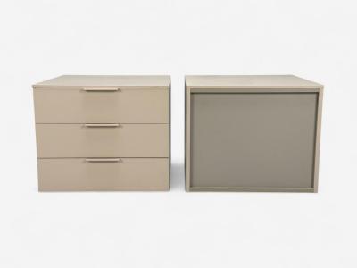  Cappellini Guilio Cappelini Cream Matte Lacquer Nightstands Italy 2010s